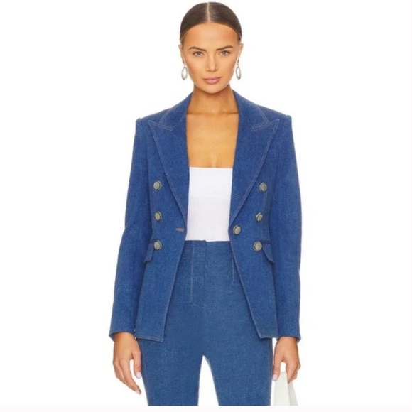 NEW! Veronica Beard Naira Denim Dickey Blazer, Jacket Size 0 - Picture 6 of 15